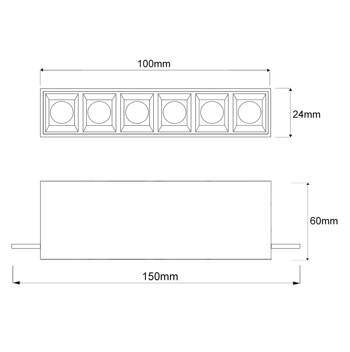 Micro High Quadrado NoFrame 6 foco