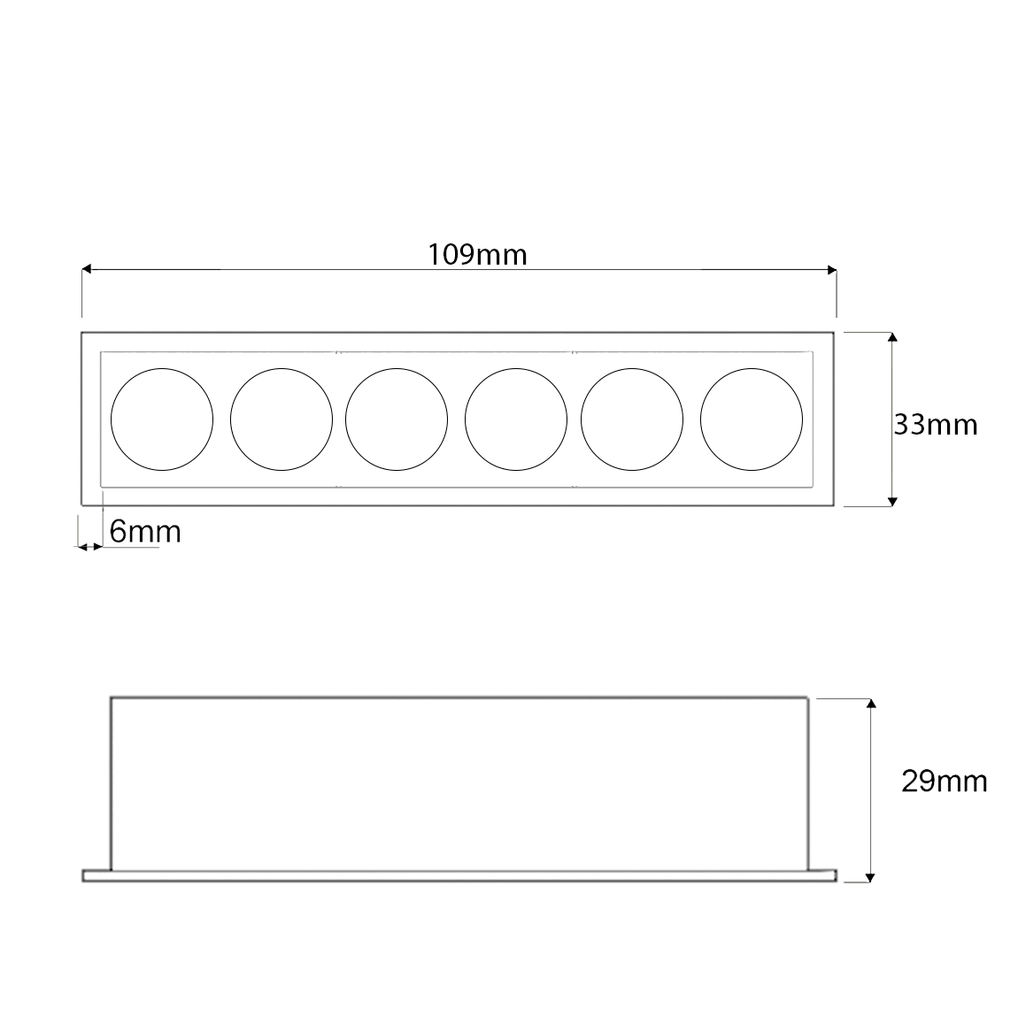 Micro High Redondo Moldura 6 foco